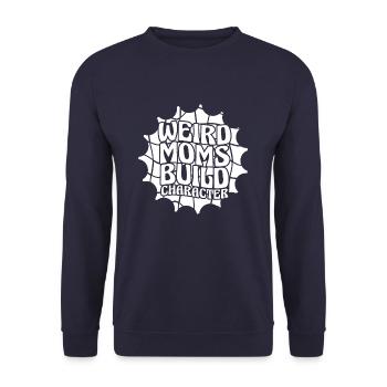 Mom Mom - Unisex Sweatshirt - navy - Front - Alina (178cm) & Michal (187cm)