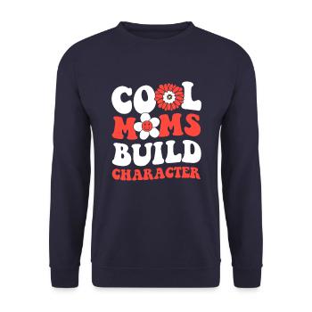 Mom Support Mom - Unisex Sweatshirt - navy - Front - Alina (178cm) & Michal (187cm)