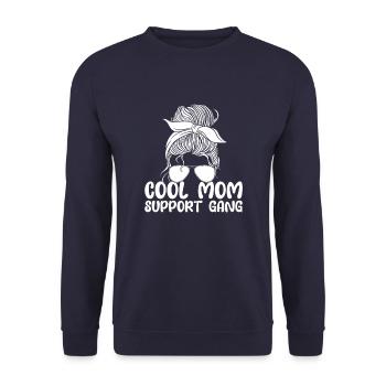 Mom Support Mom - Unisex Sweatshirt - navy - Front - Alina (178cm) & Michal (187cm)