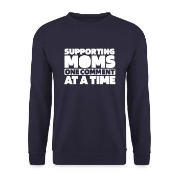 Mom Support Mom - Unisex Sweatshirt - navy - Front - Alina (178cm) & Michal (187cm)