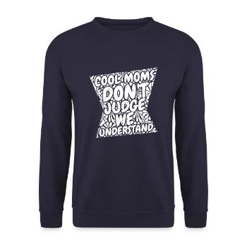 Mom Support Mom - Unisex Sweatshirt - navy - Front - Alina (178cm) & Michal (187cm)