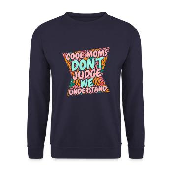 Mom Support Mom - Unisex Sweatshirt - navy - Front - Alina (178cm) & Michal (187cm)