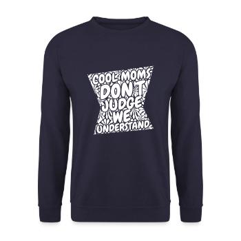 Mom Support Mom - Unisex Sweatshirt - navy - Front - Alina (178cm) & Michal (187cm)