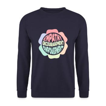 Soutien aux mamans et aux mamans - Sweat-shirt Unisexe - marine - Devant - Alina (178cm) & Michal (187cm)