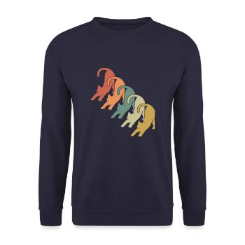 Katze - Unisex Pullover - Navy - Vorne - Alina (178cm) & Michal (187cm)