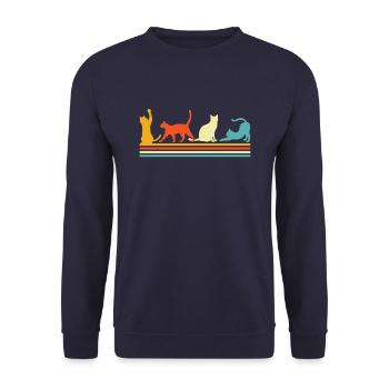 Katze - Unisex Pullover - Navy - Vorne - Alina (178cm) & Michal (187cm)