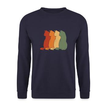 Katze - Unisex Pullover - Navy - Vorne - Alina (178cm) & Michal (187cm)