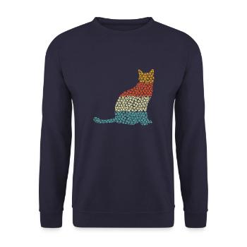 Katze - Unisex Pullover - Navy - Vorne - Alina (178cm) & Michal (187cm)
