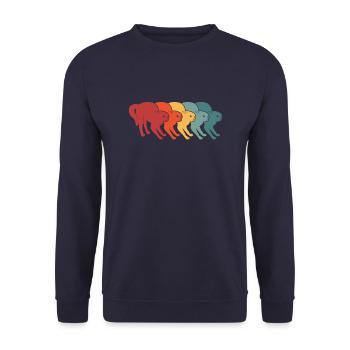Katze - Unisex Pullover - Navy - Vorne - Alina (178cm) & Michal (187cm)