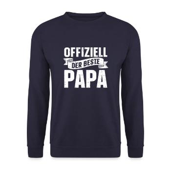 Vater Papa Best Dad - Unisex Sweatshirt - navy - Front - Alina (178cm) & Michal (187cm)