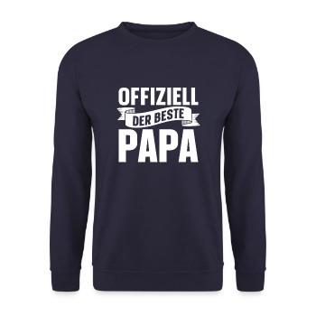 Vater Papa Best Dad - Unisex Sweatshirt - navy - Front - Alina (178cm) & Michal (187cm)