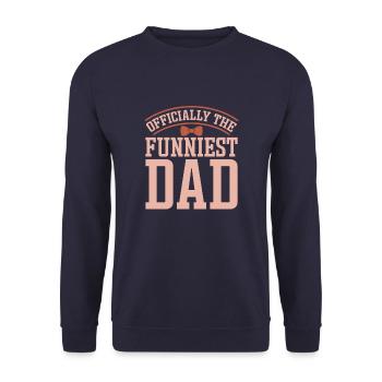 Vater Papa Funniest Dad - Unisex Sweatshirt - navy - Front - Alina (178cm) & Michal (187cm)