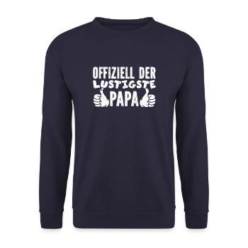 Vater Papa Funniest Dad - Unisex Sweatshirt - navy - Front - Alina (178cm) & Michal (187cm)