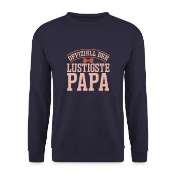 Vater Papa Funniest Dad - Unisex Sweatshirt - navy - Front - Alina (178cm) & Michal (187cm)