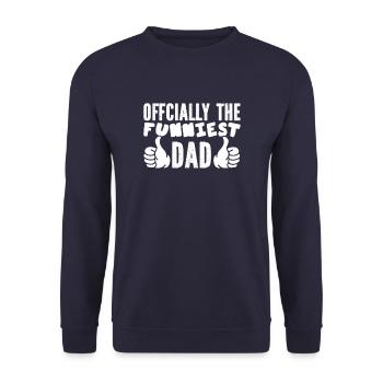Vater Papa Funniest Dad - Unisex Sweatshirt - navy - Front - Alina (178cm) & Michal (187cm)