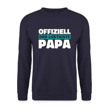 Vater Papa Funniest Dad - Unisex Sweatshirt - navy - Front - Alina (178cm) & Michal (187cm)
