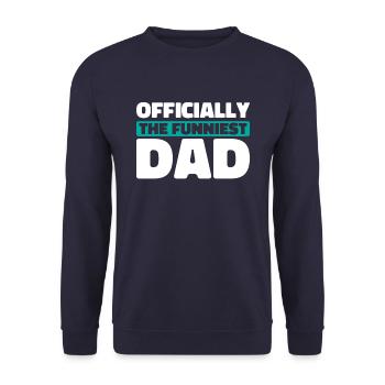 Vater Papa Funniest Dad - Unisex Sweatshirt - navy - Front - Alina (178cm) & Michal (187cm)