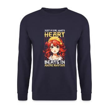 Anime Manga Anime Fille - Sweat-shirt Unisexe - marine - Devant - Alina (178cm) & Michal (187cm)