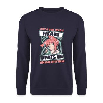 Anime Manga Anime Fille - Sweat-shirt Unisexe - marine - Devant - Alina (178cm) & Michal (187cm)