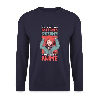 Anime Manga Anime Fille - Sweat-shirt Unisexe - marine - Devant - Alina (178cm) & Michal (187cm)