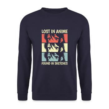 Anime Manga Anime Fille - Sweat-shirt Unisexe - marine - Devant - Alina (178cm) & Michal (187cm)