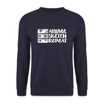 Anime Manga Anime Fille - Sweat-shirt Unisexe - marine - Devant - Alina (178cm) & Michal (187cm)