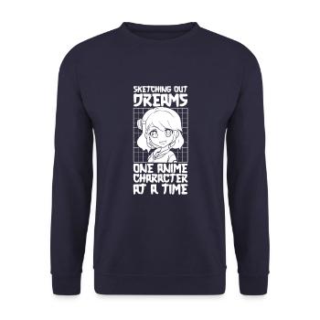 Anime Manga Anime Fille - Sweat-shirt Unisexe - marine - Devant - Alina (178cm) & Michal (187cm)