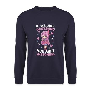 Anime Manga Anime Fille - Sweat-shirt Unisexe - marine - Devant - Alina (178cm) & Michal (187cm)