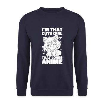 Anime Manga Anime Fille - Sweat-shirt Unisexe - marine - Devant - Alina (178cm) & Michal (187cm)
