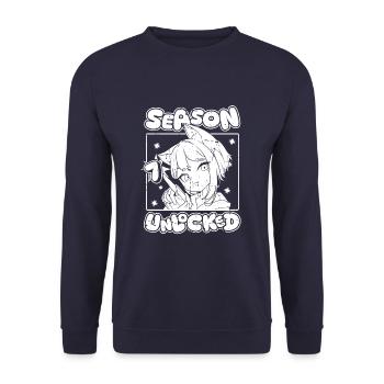 Anime Manga Anime Birthday Girl - Unisex Sweatshirt - navy - Front - Alina (178cm) & Michal (187cm)