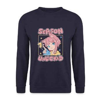Anime Manga Anime Birthday Girl - Unisex Sweatshirt - navy - Front - Alina (178cm) & Michal (187cm)