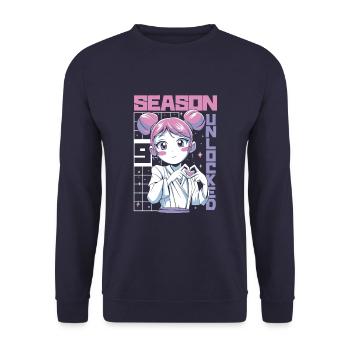 Anime Manga Anime Birthday Girl - Unisex Sweatshirt - navy - Front - Alina (178cm) & Michal (187cm)