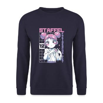 Anime Manga Anime Birthday Girl - Unisex Sweatshirt - navy - Front - Alina (178cm) & Michal (187cm)