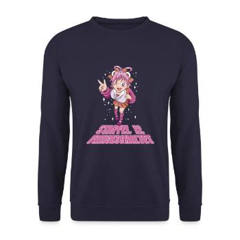 Anime Manga Anime Birthday Girl - Unisex Sweatshirt - navy - Front - Alina (178cm) & Michal (187cm)