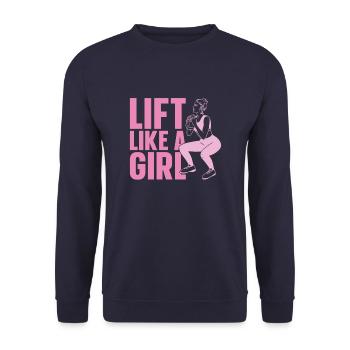 Haltérophilie Haltérophile Soulever Comme Une Fille - Sweat-shirt Unisexe - marine - Devant - Alina (178cm) & Michal (187cm)