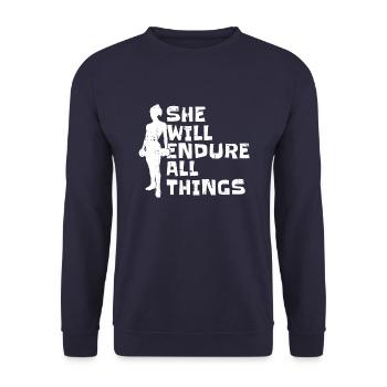 Weightlifting Weightlifter Sweat - Unisex Sweatshirt - navy - Front - Alina (178cm) & Michal (187cm)
