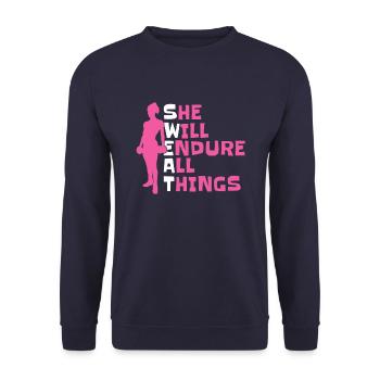 Haltérophilie Haltérophile Sweat - Sweat-shirt Unisexe - marine - Devant - Alina (178cm) & Michal (187cm)