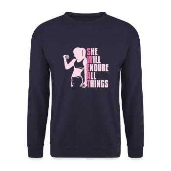 Haltérophilie Haltérophile Sweat - Sweat-shirt Unisexe - marine - Devant - Alina (178cm) & Michal (187cm)
