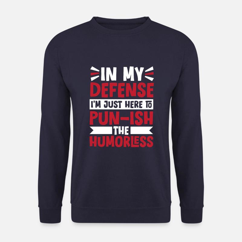 Schwarzer Humor Witzig Lustiges Wortspiel - Unisex Pullover - Navy