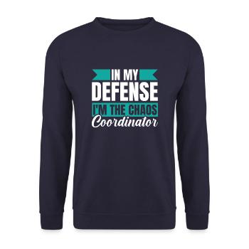 Dad Dad Funny Dad In My Defense - Unisex Sweatshirt - navy - Front - Alina (178cm) & Michal (187cm)
