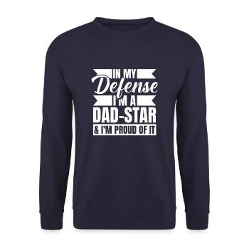 Dad Dad Funny Dad In My Defense - Unisex Sweatshirt - navy - Front - Alina (178cm) & Michal (187cm)