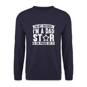 Dad Dad Funny Dad In My Defense - Unisex Sweatshirt - navy - Front - Alina (178cm) & Michal (187cm)
