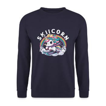 Ski Après-Ski Unicorn Skiicorn - Sweat-shirt Unisexe - marine - Devant - Alina (178cm) & Michal (187cm)