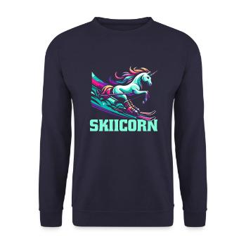 Ski Après-Ski Unicorn Skiicorn - Sweat-shirt Unisexe - marine - Devant - Alina (178cm) & Michal (187cm)
