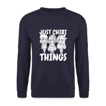 Anime Manga Chibi - Unisex Sweatshirt - navy - Front - Alina (178cm) & Michal (187cm)