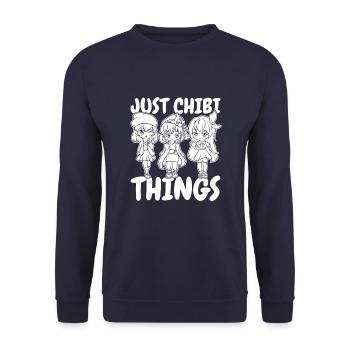 Anime Manga Chibi - Unisex Sweatshirt - navy - Front - Alina (178cm) & Michal (187cm)