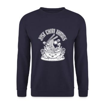 Anime Manga Chibi - Unisex Sweatshirt - navy - Front - Alina (178cm) & Michal (187cm)
