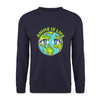 Anime Manga Vie Terre - Sweat-shirt Unisexe - marine - Devant - Alina (178cm) & Michal (187cm)