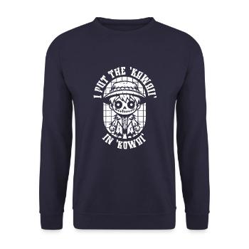 Anime Manga Unheimlich Nett - Unisex Pullover - Navy - Vorne - Alina (178cm) & Michal (187cm)