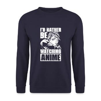 Anime Manga - Unisex Pullover - Navy - Vorne - Alina (178cm) & Michal (187cm)